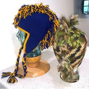 Handmade MOHAWK crocheted knitted winter hats beanie